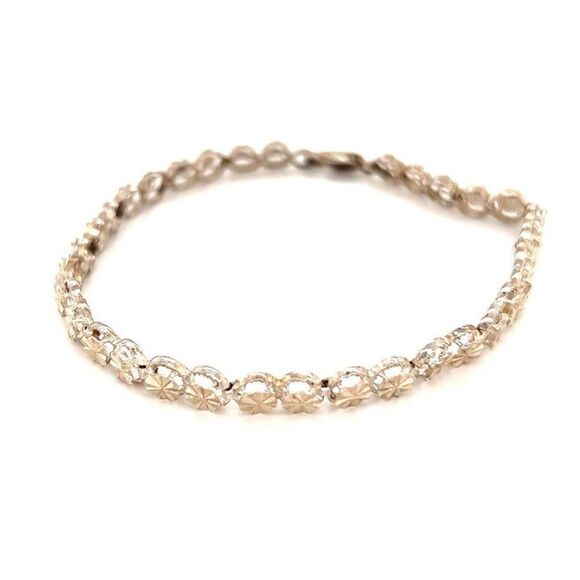 Silver 925 Circle Link Bracelet - Picture 1 of 4